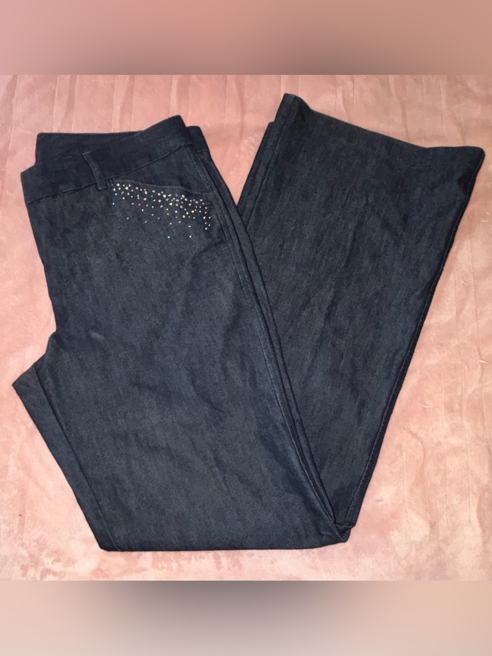 Vintage Wide-Leg Jeans with Rhinestone Pockets The Limited Drew Size 12